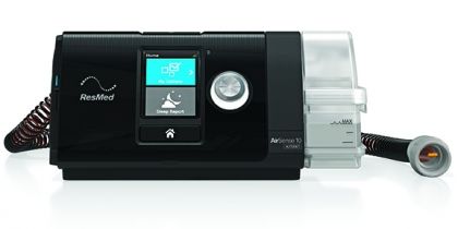 Auto CPAP ResMed AirSense 10 AutoSet with heated humidifier HumidAire and nasal mask Mirage FX