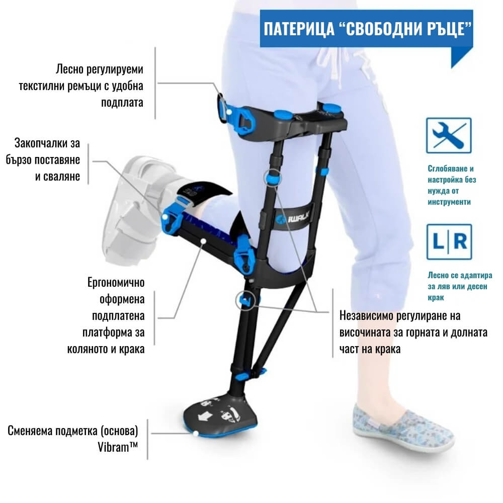 Патерица iWalk 3.0 Adapt BG