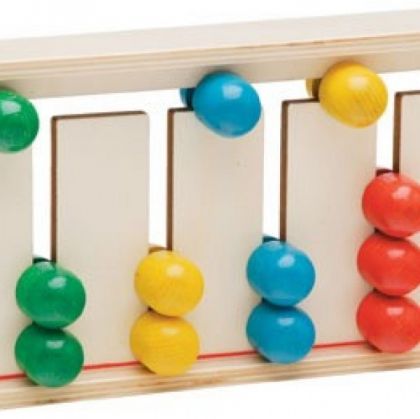 Colored balls in an abacus