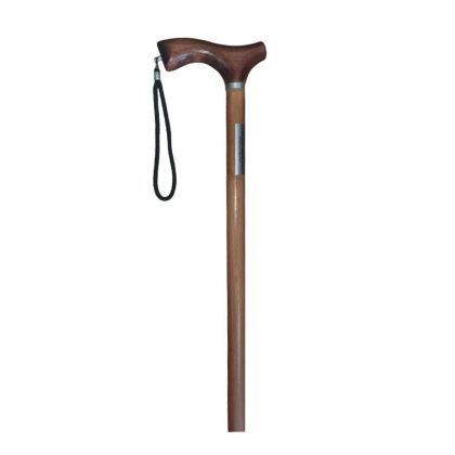 Луксозен дървен бастун с права дръжка за възрастни хора.