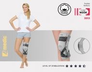 Knee joint brace with flexible splints and orthopaedic support