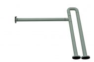 Fixed railing with support leg without plate